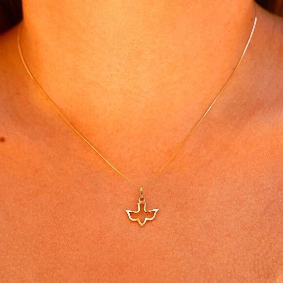 14KโSolid Gold Holy Spirit Dove Charm Pendant 0.7g - Picture 3 of 4